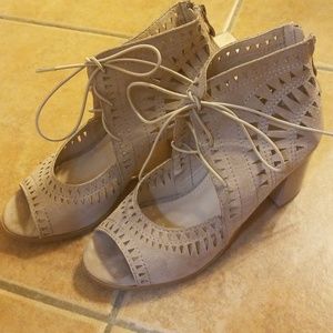 Top Moda faux suede nude shoe